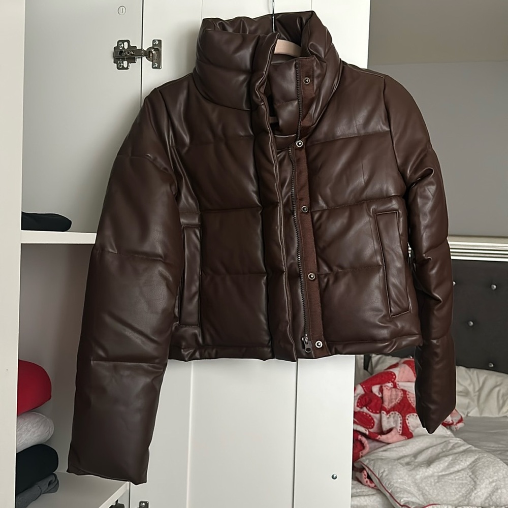 Brown Faux leather jacket